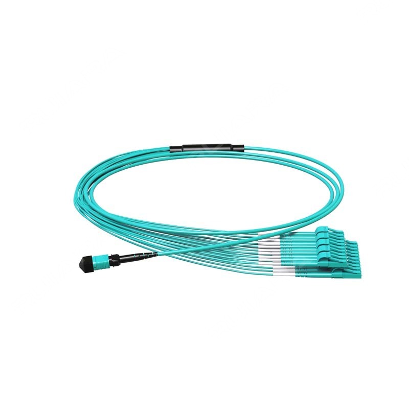MPO UPC to LC Duplex UPC, 16/24 Fibers, OM3