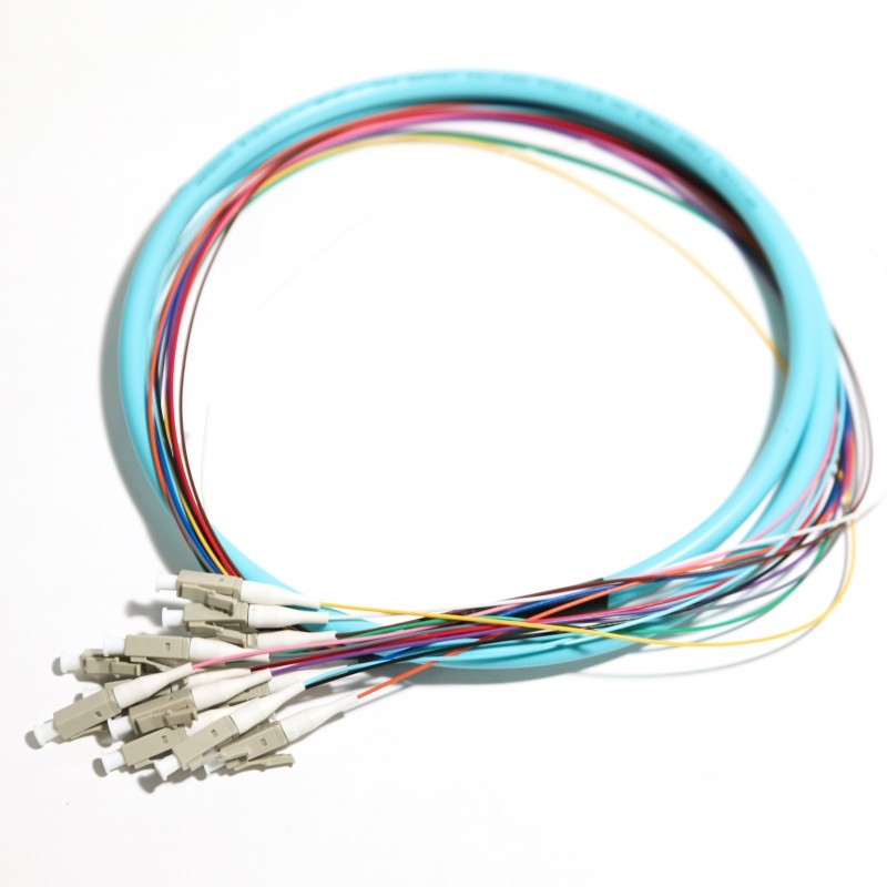 Fiber Pigtail LC UPC to Unterminated 12Fiber OM3   0.9mm