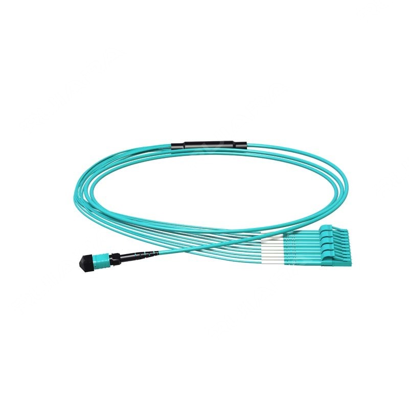 OM3 MPO-8 UPC to LC UPC 8 Fibers