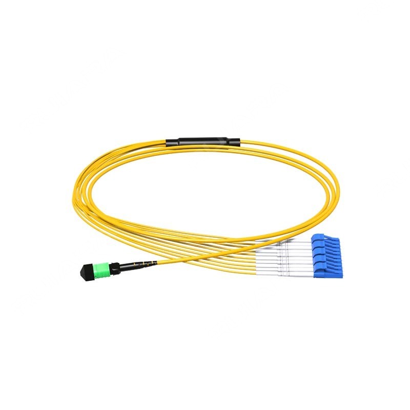 MPO APC to LC Duplex  UPC, 8/12 Fibers, OS2