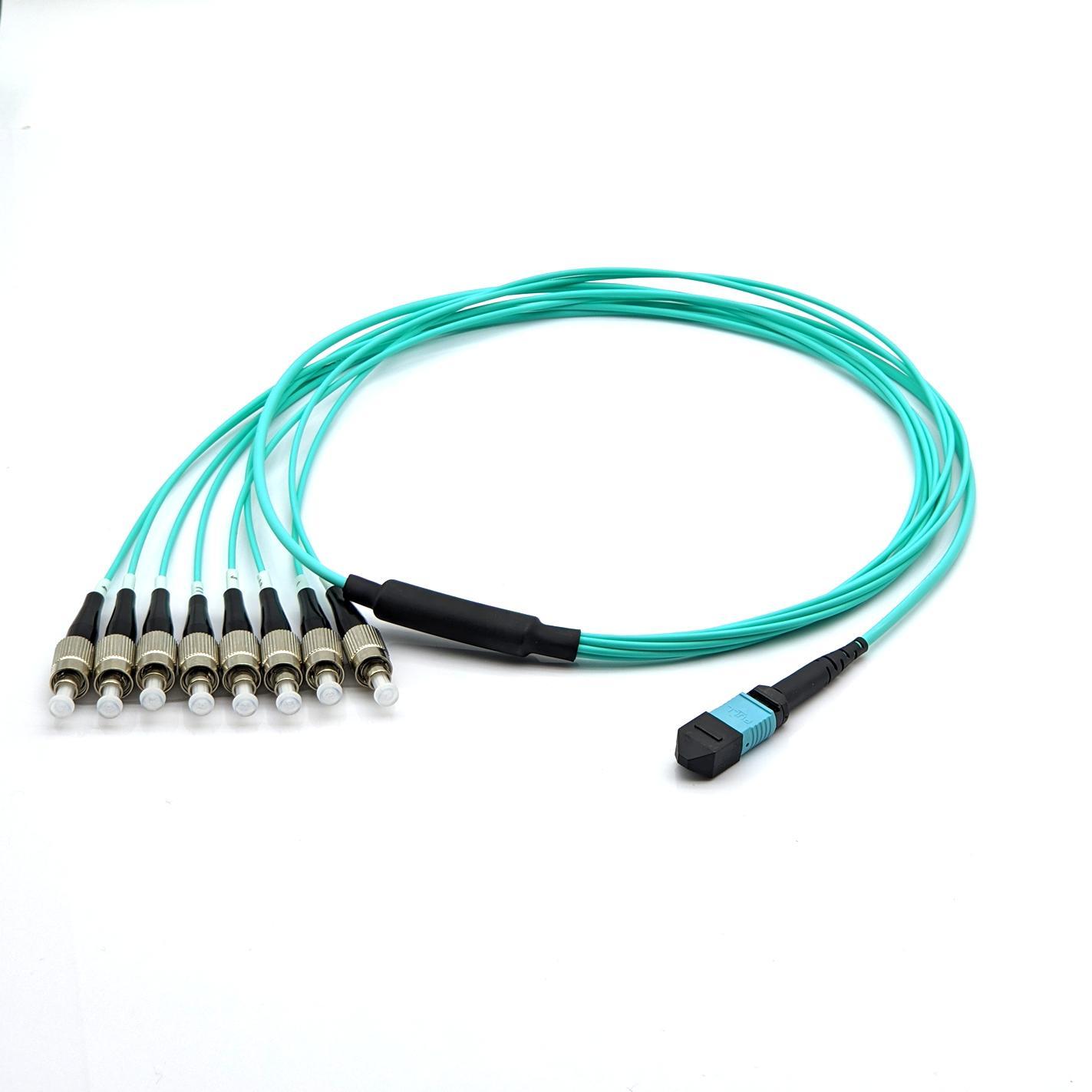 OM3 MPO-8 UPC to FC UPC 8 Fibers