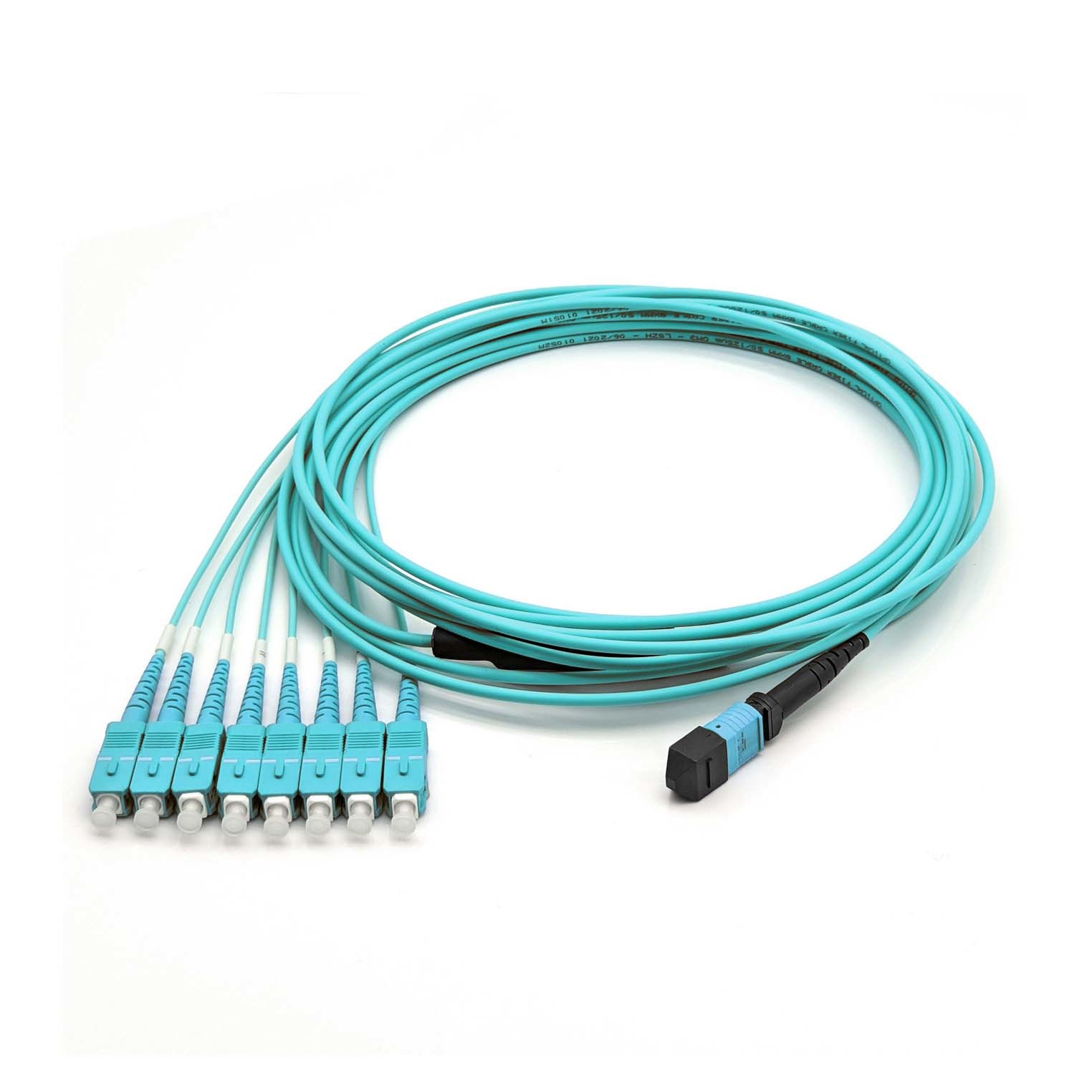 OM3 MPO-8 UPC to SC UPC 8 Fibers