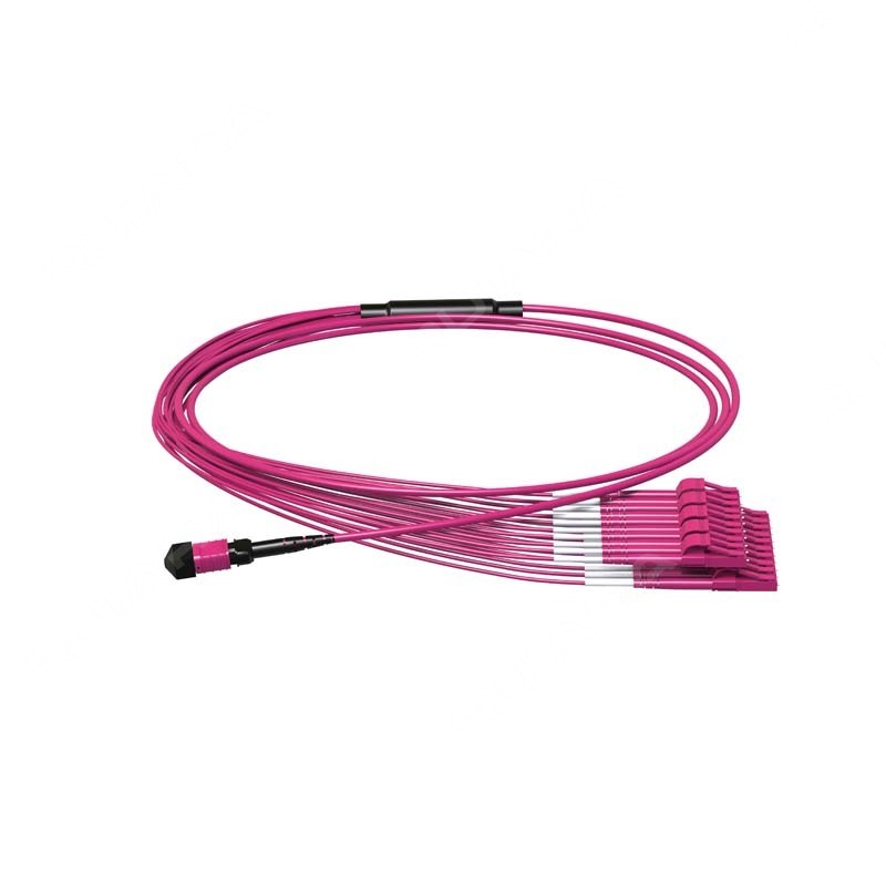 MPO UPC to LC Duplex UPC, 16/24 Fibers, OM4