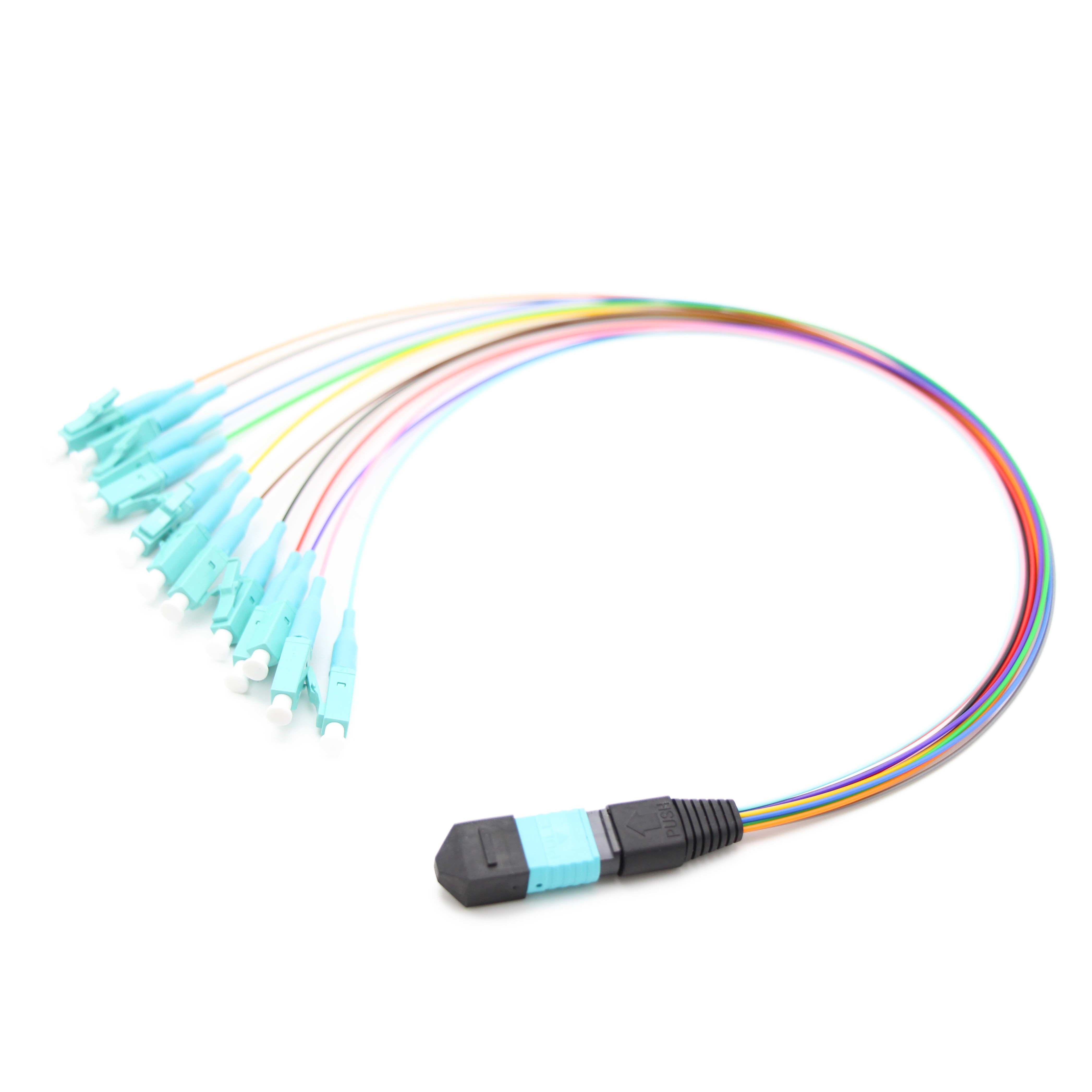 OM3 MPO-12 to LC 12 Fibers 0.9mm