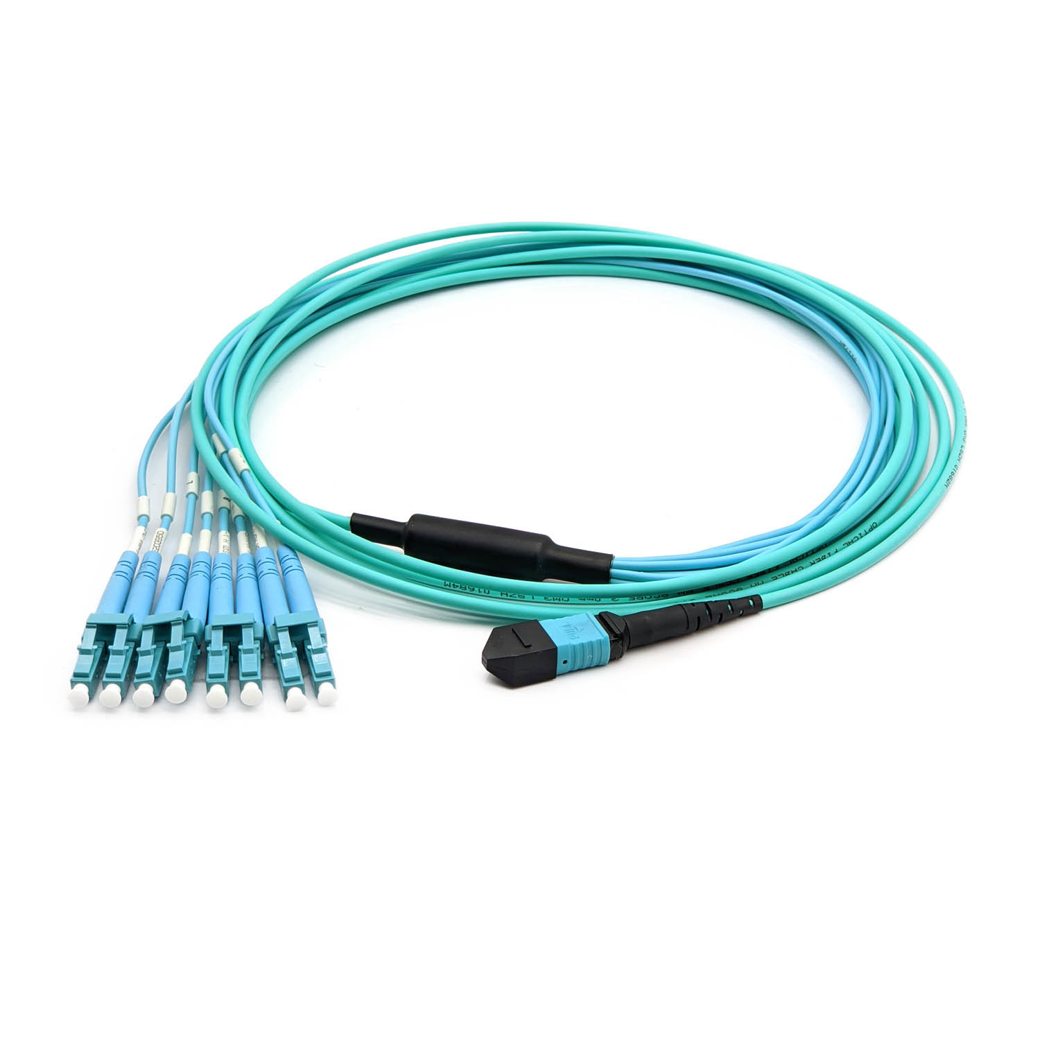 OM3 MPO-8 UPC to LC UPC 8 Fibers