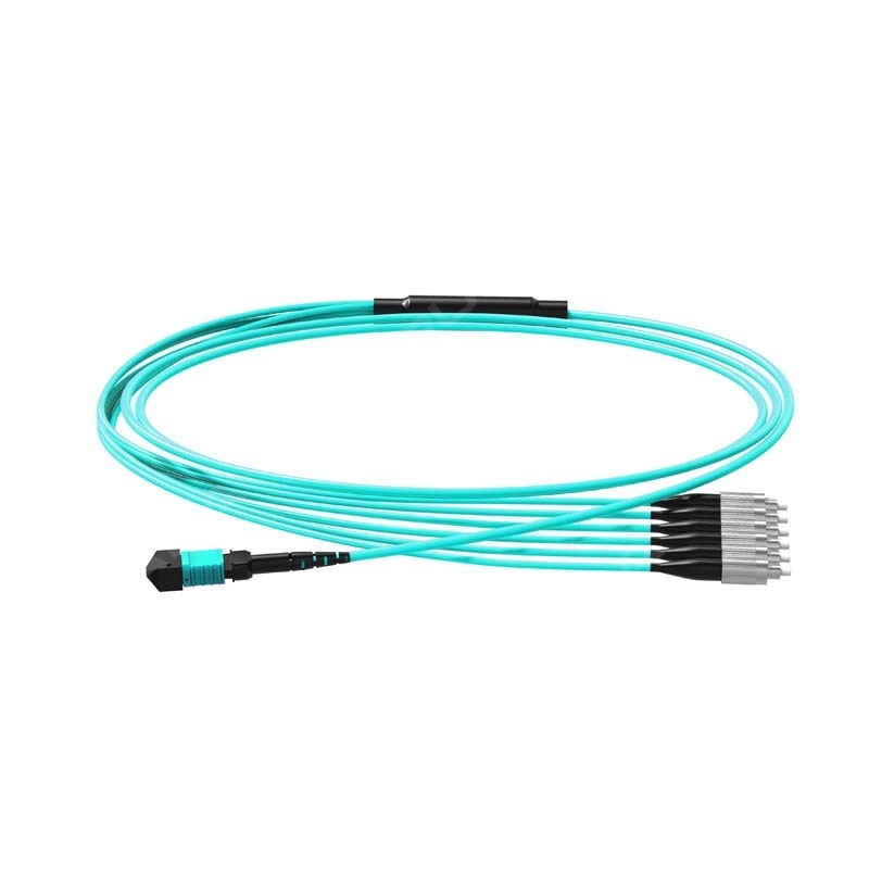 OM3 MPO-8 UPC to FC UPC 8 Fibers