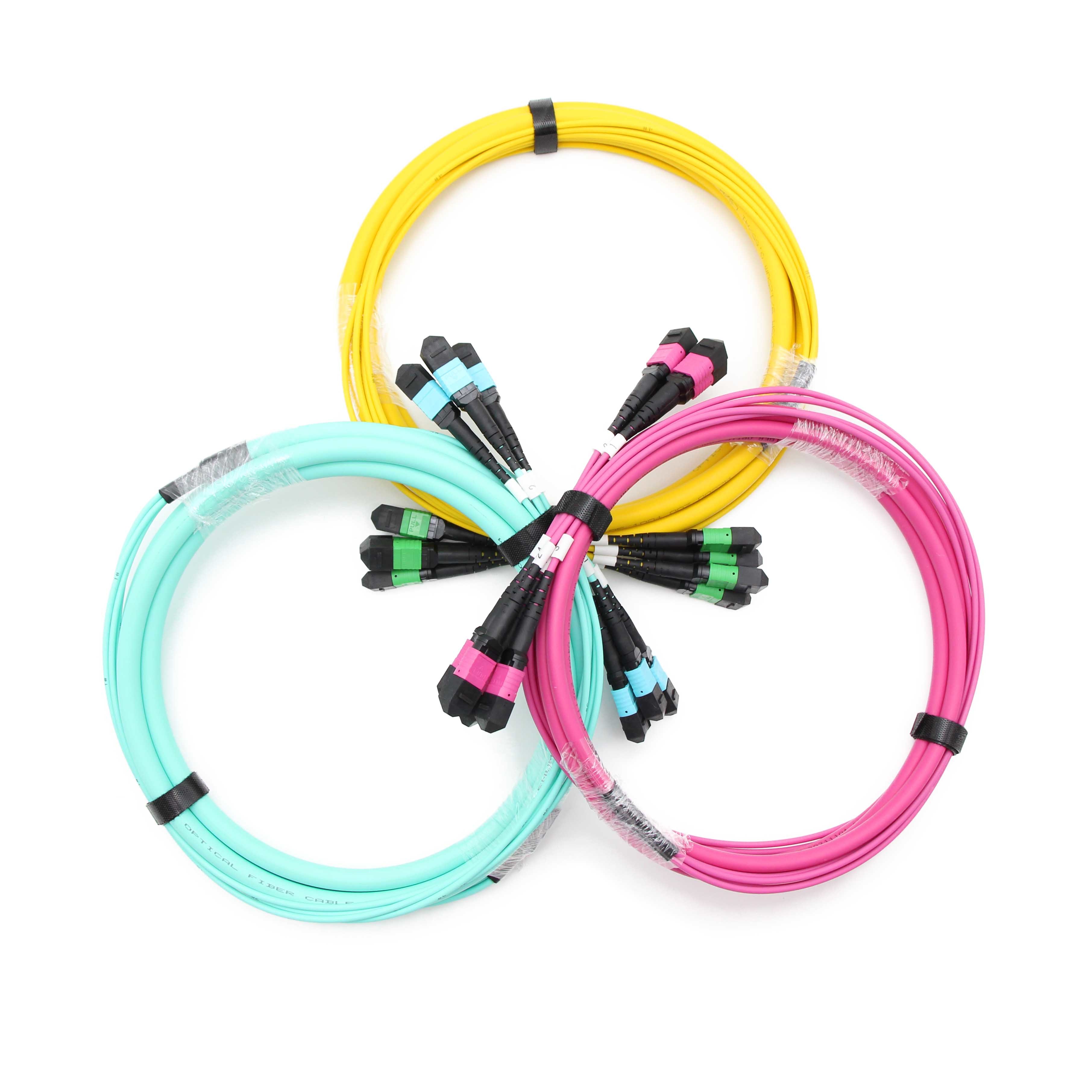 OS2/OM3/OM4/OM5 MPO MTP Trunk Cable MPO to MPO UPC 48/96/144 Fibers