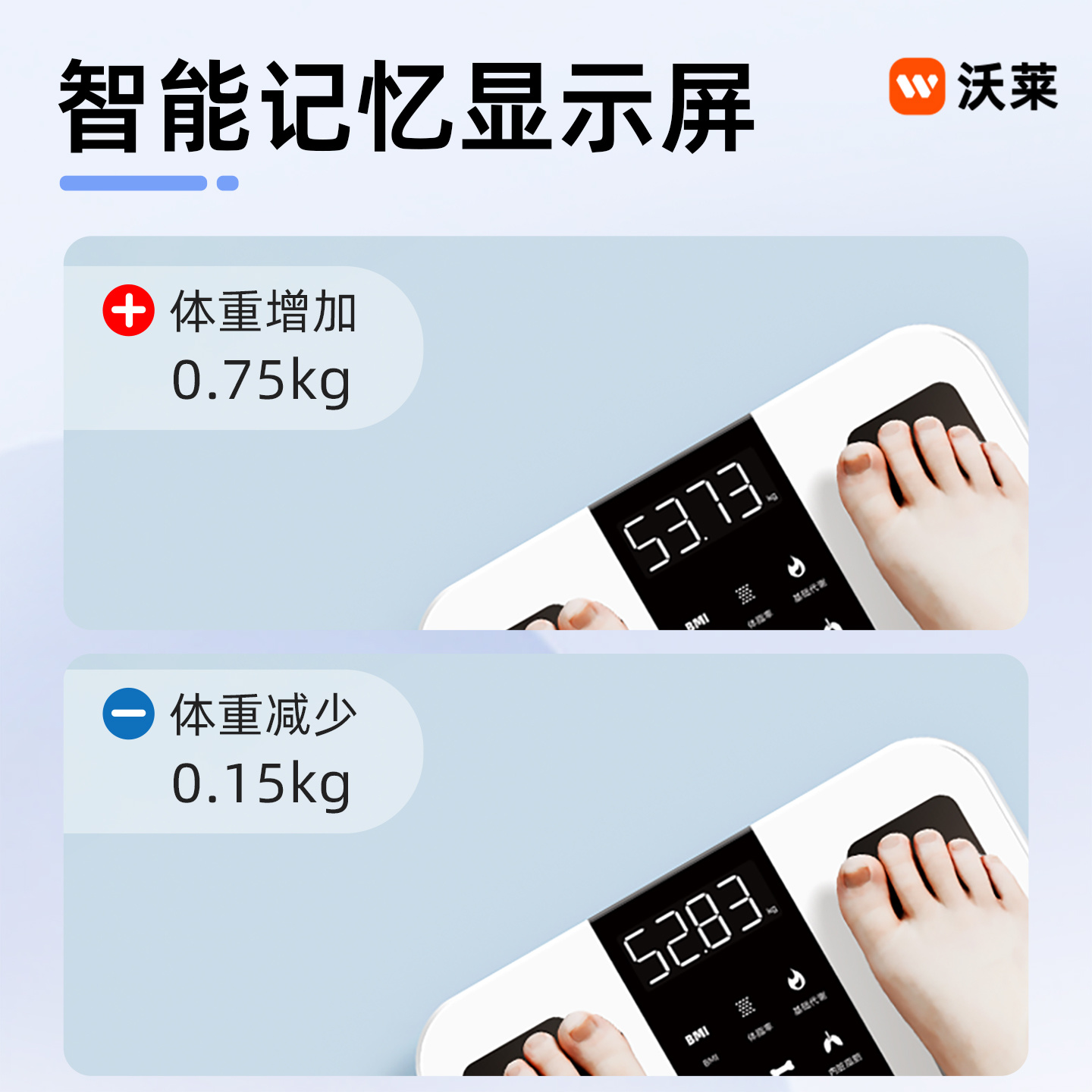 沃莱科技智能四电极体脂秤S1