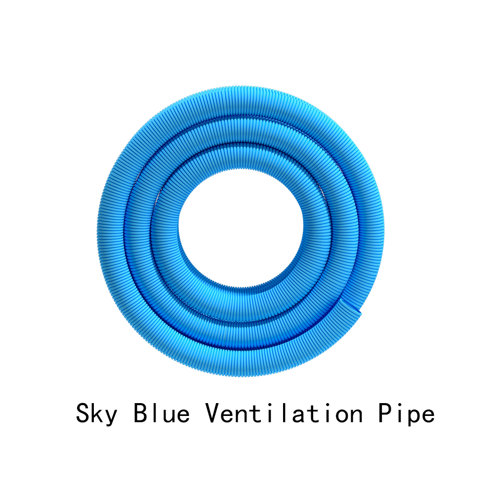 New wind PE flexible ventilation corrugated pipe - sky blue