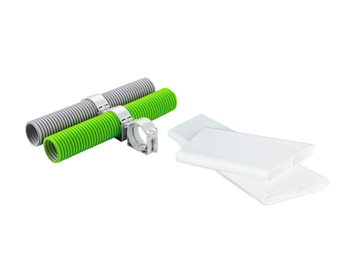 The difference between flat ducts and round ducts in a fresh air system.
