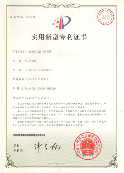 Patent Certificate Patent Certificate