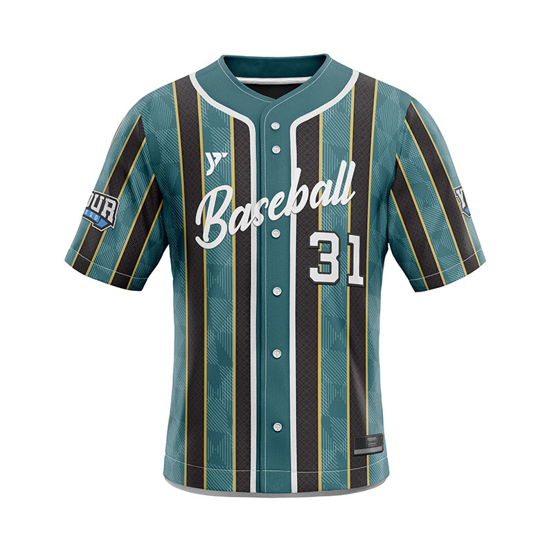 Baseball Jersey・Teal - Stripe Style Baseball Jersey・Teal - Stripe Style