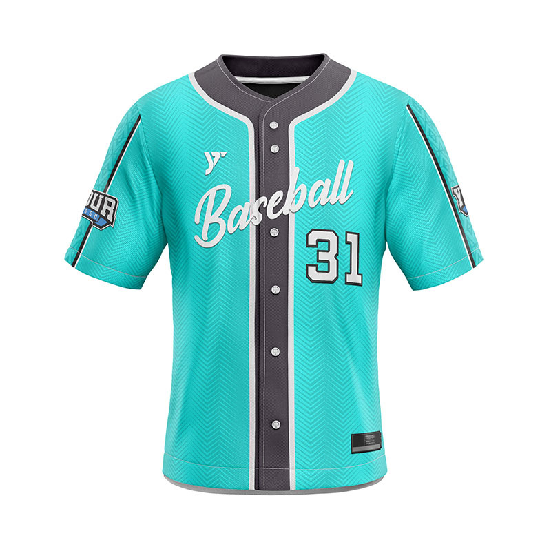Teal Herringbone Baseball Jersey Teal Herringbone Baseball Jersey