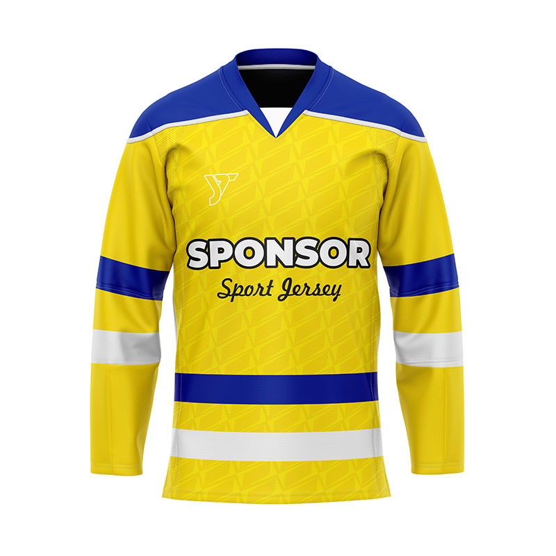 Yellow Blue Striped Ice Hockey Jersey Yellow Blue Striped Ice Hockey Jersey