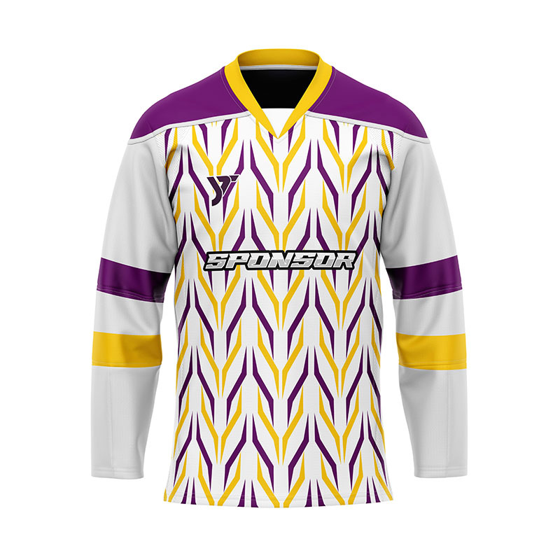 White Patterned Ice Hockey Jersey