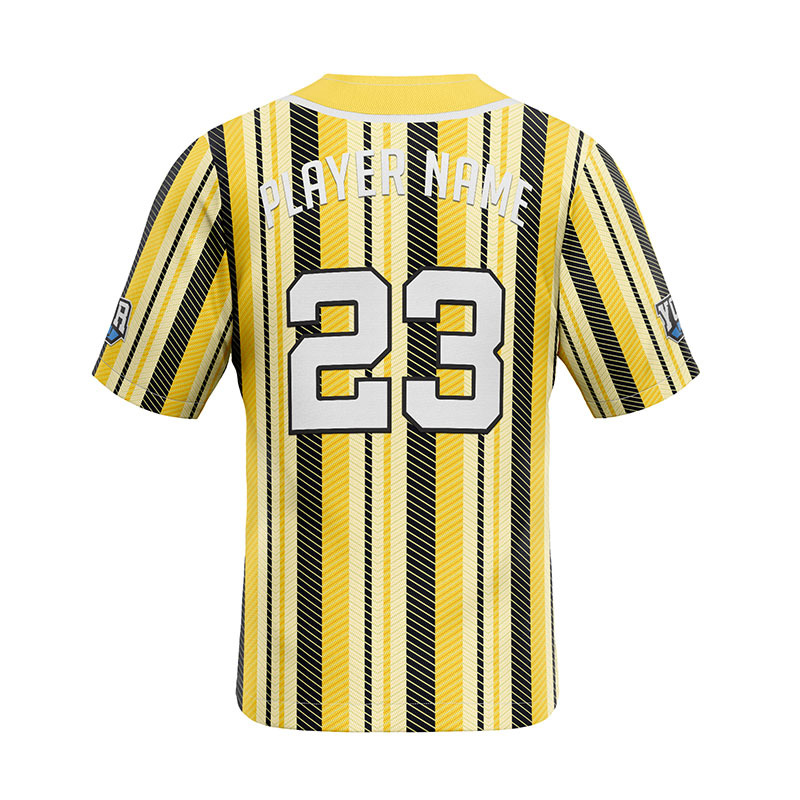 Vibrant Yellow Striped Baseball Jersey Vibrant Yellow Striped Baseball Jersey
