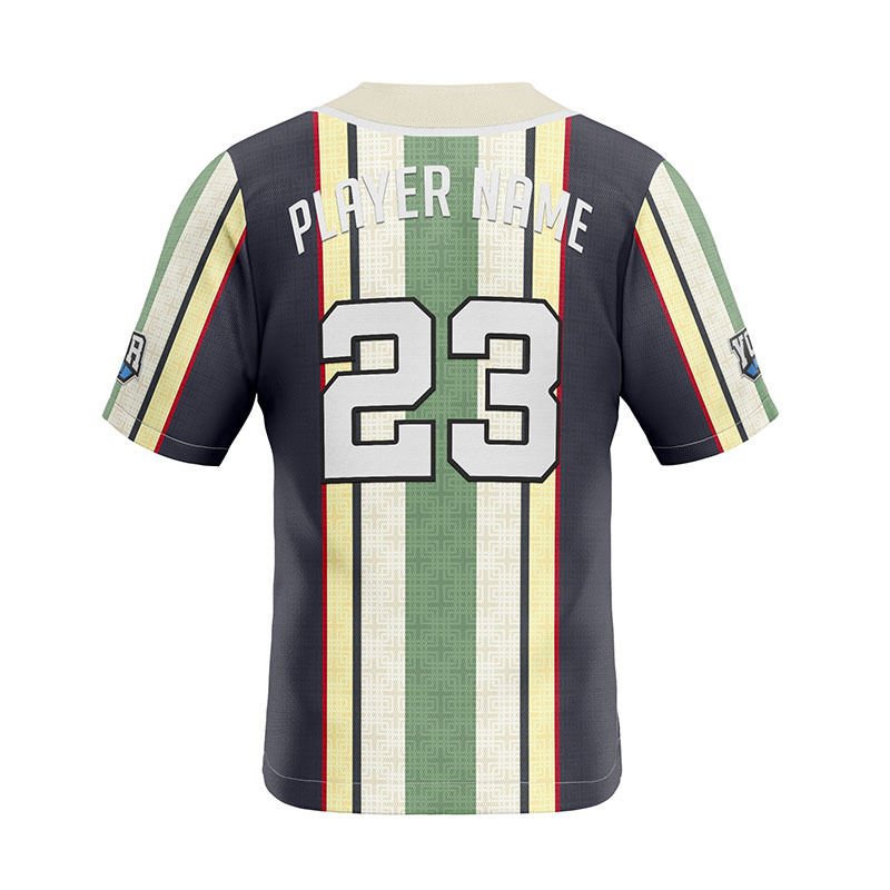 Retro Striped Multi - Color Baseball Jersey Retro Striped Multi - Color Baseball Jersey