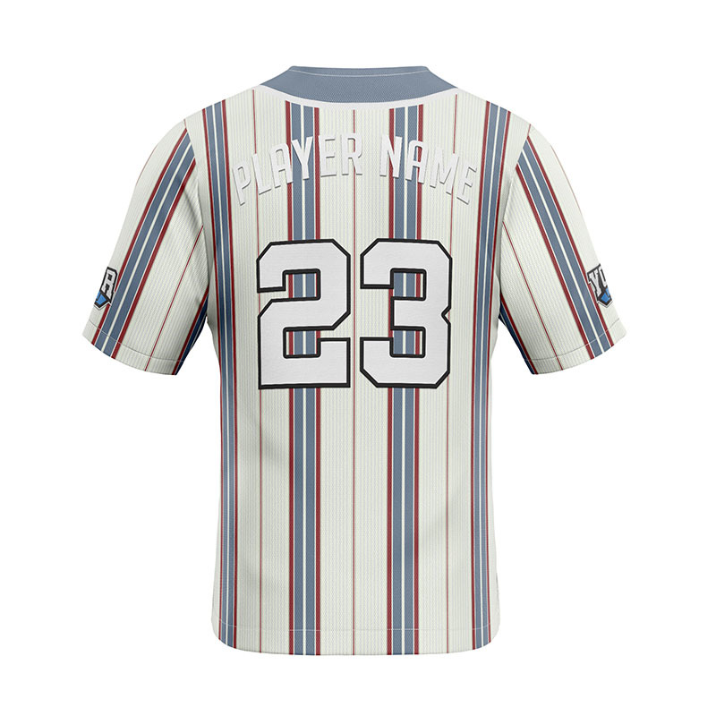 Blue Red Striped Light Baseball Jersey Blue Red Striped Light Baseball Jersey