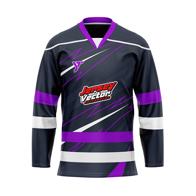 Grey Purple Stripe Ice Hockey Jersey Grey Purple Stripe Ice Hockey Jersey