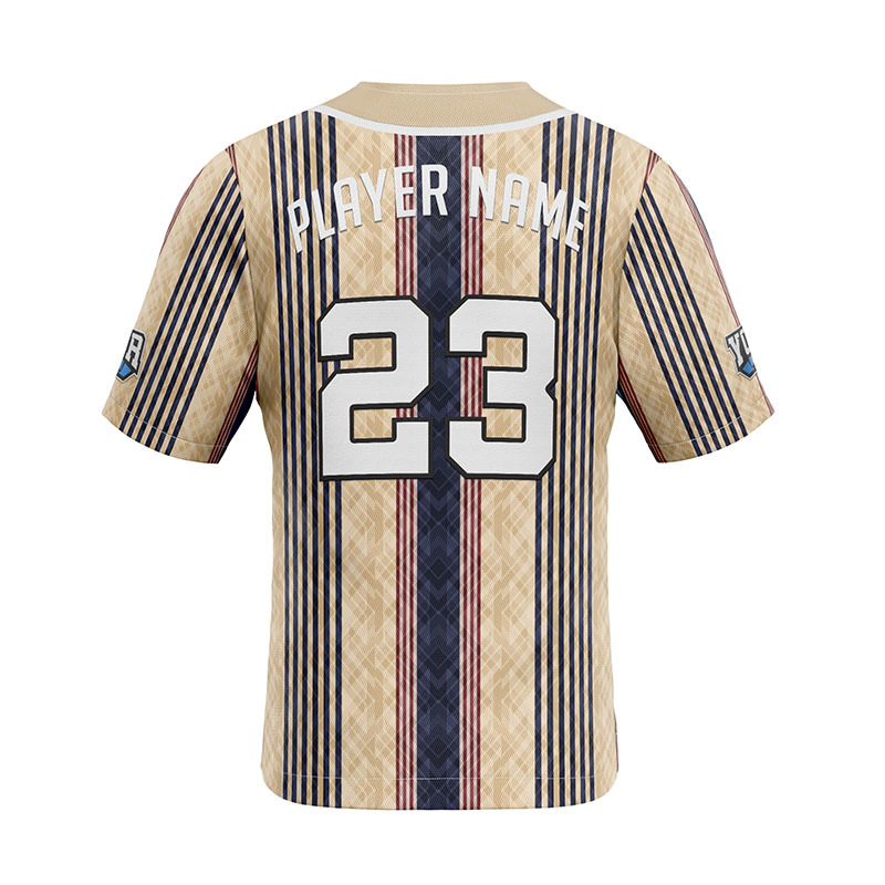 Retro Beige Striped Baseball Jersey Retro Beige Striped Baseball Jersey