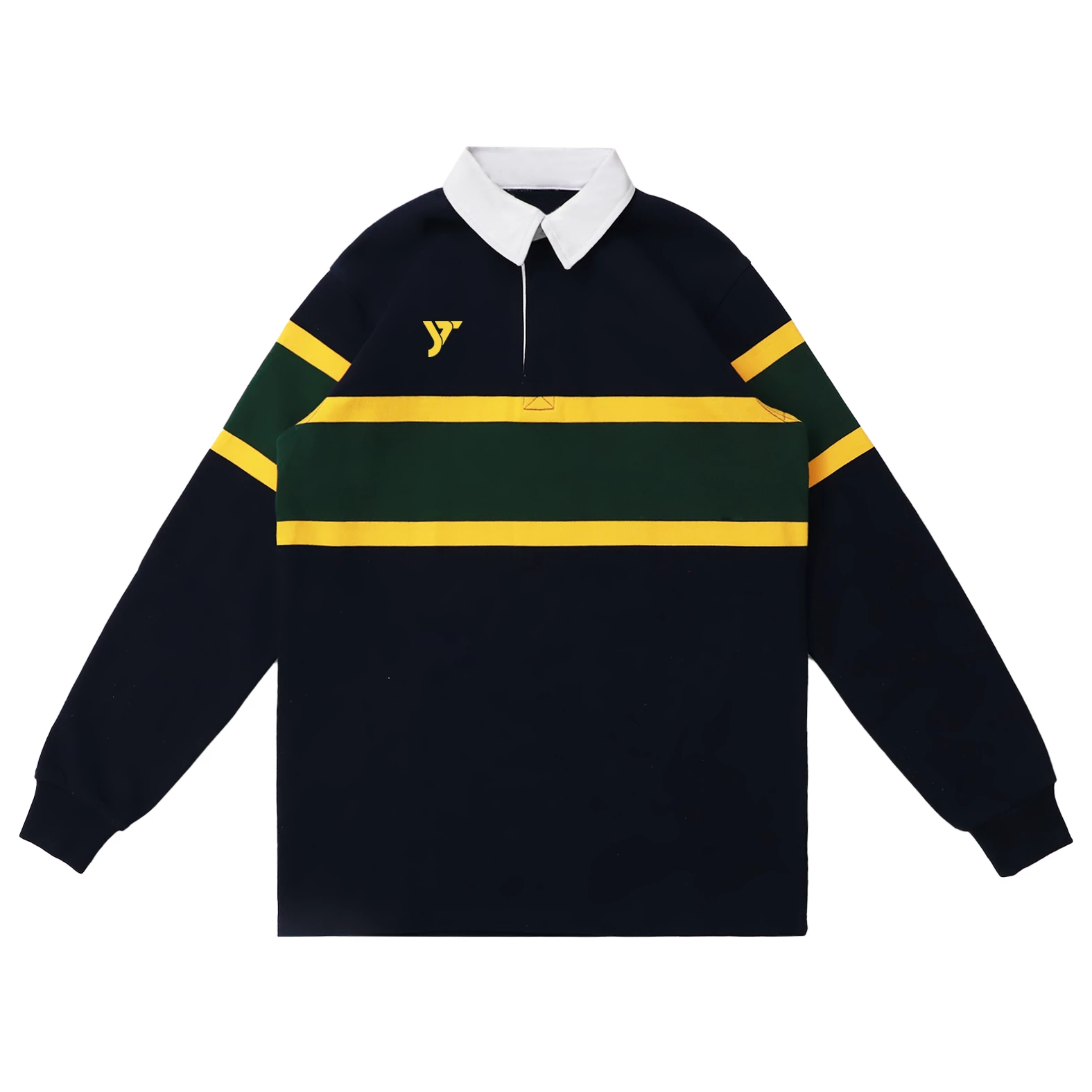 Navy/Yellow Striped Rugby Shirt