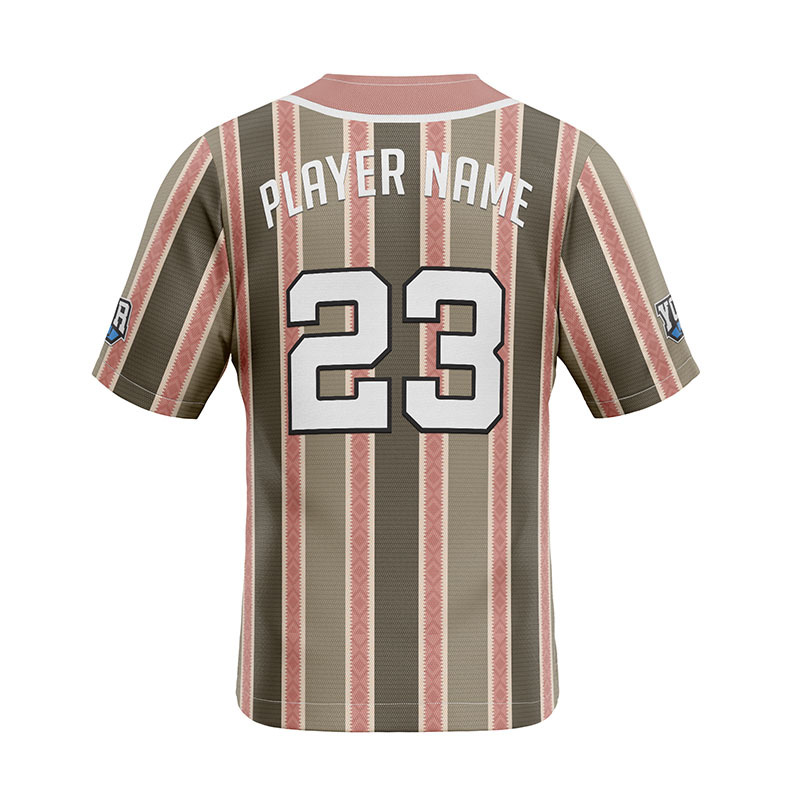 Brown Pink Striped Baseball Jersey Brown Pink Striped Baseball Jersey
