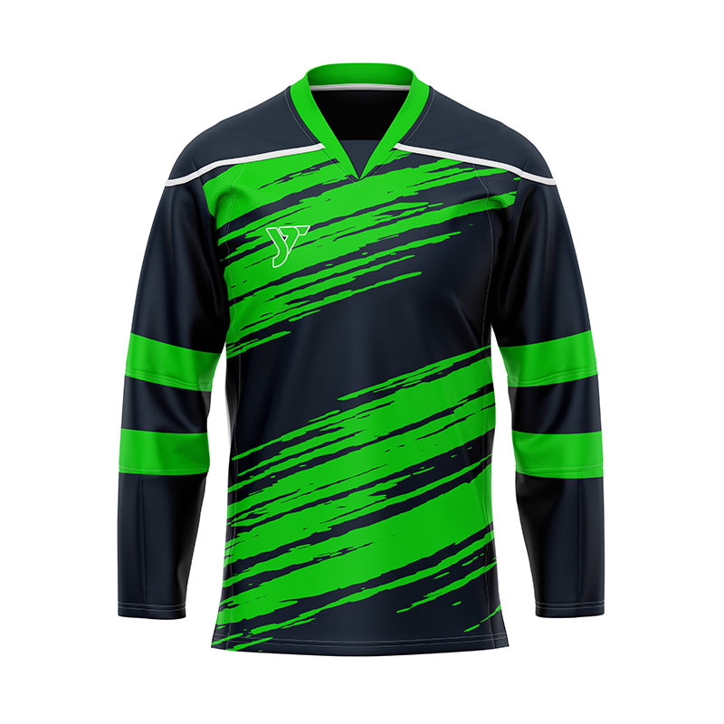 Navy Green Slash Ice Hockey Jersey Navy Green Slash Ice Hockey Jersey