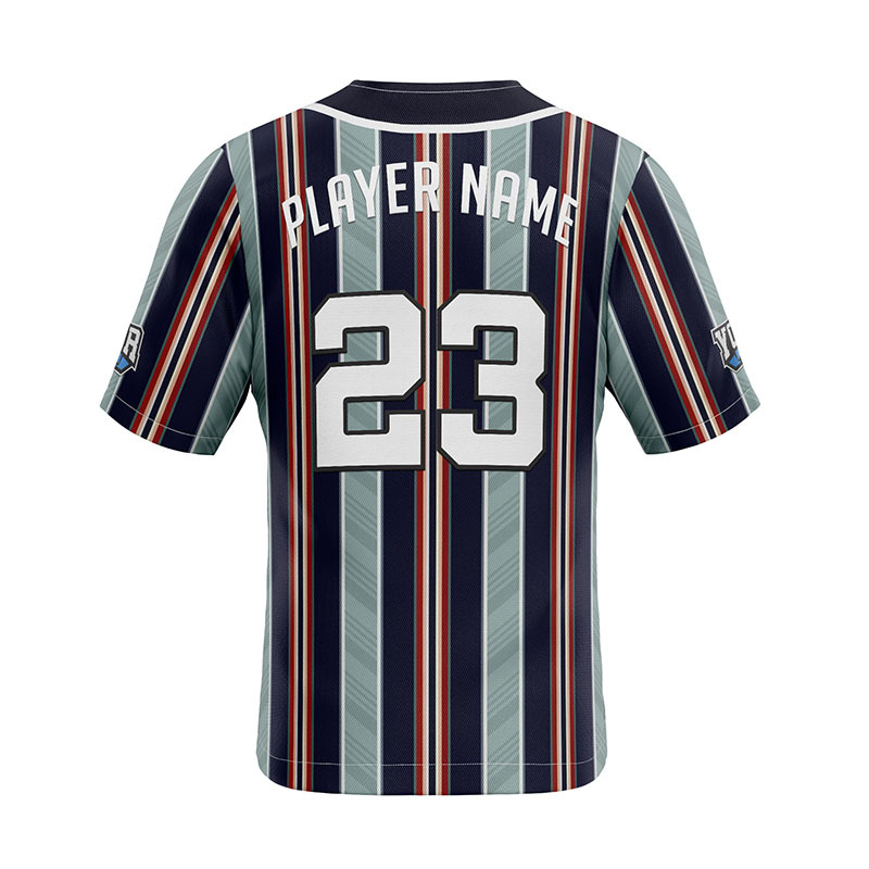 Colorful Striped Navy Baseball Jersey Colorful Striped Navy Baseball Jersey