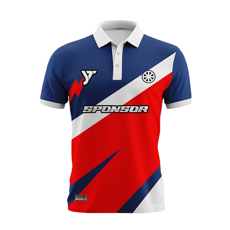 polo shirt navy blue&scarlet polo shirt navy blue&scarlet