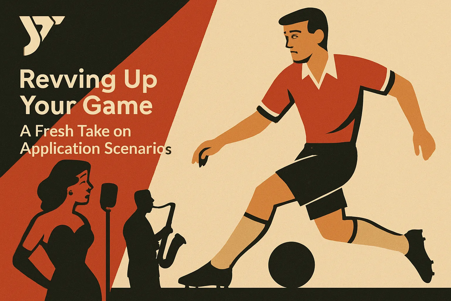 Illustration of a soccer player in action, with YT Sports branding, representing a fresh take on sports application scenarios.