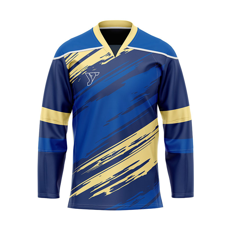 Blue Yellow Slash Ice Hockey Jersey Blue Yellow Slash Ice Hockey Jersey