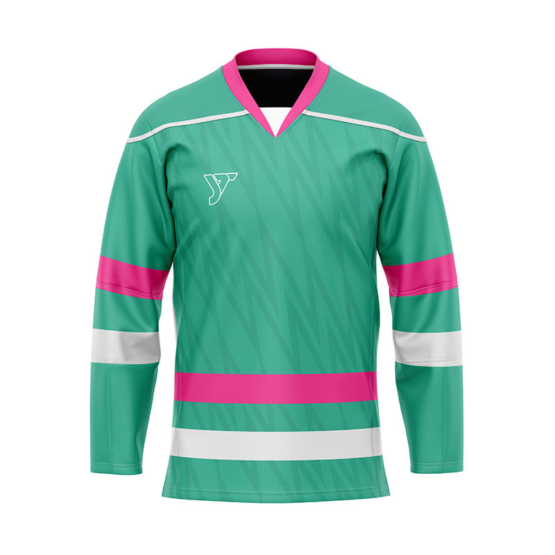 Mint Green Striped Ice Hockey Jersey Mint Green Striped Ice Hockey Jersey