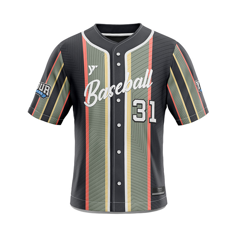 baseball jersey Dark Gray&Olive Green&Scarlet baseball jersey Dark Gray&Olive Green&Scarlet
