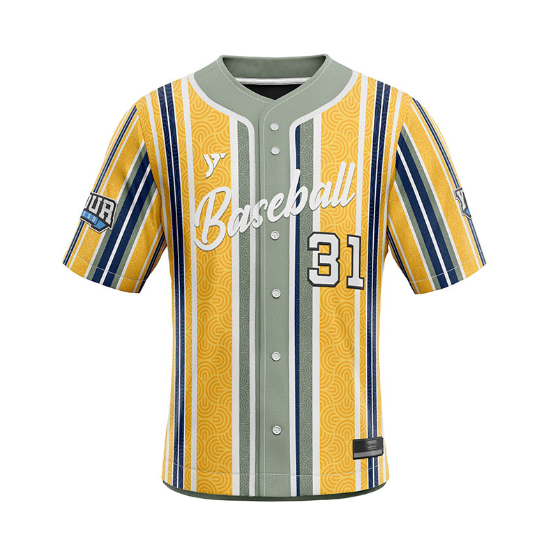 Yellow Green Patterned Baseball Jersey Yellow Green Patterned Baseball Jersey