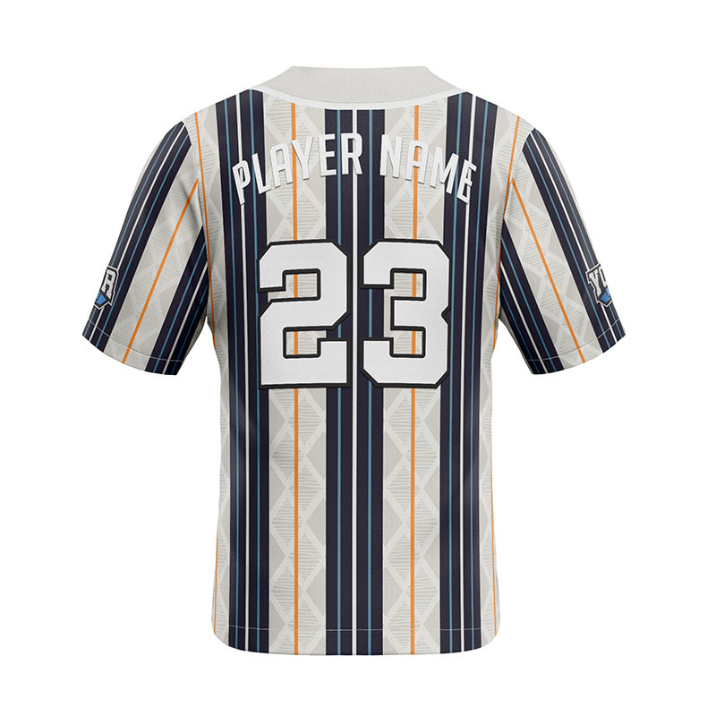 Grey - Orange Striped Baseball Jersey Grey - Orange Striped Baseball Jersey