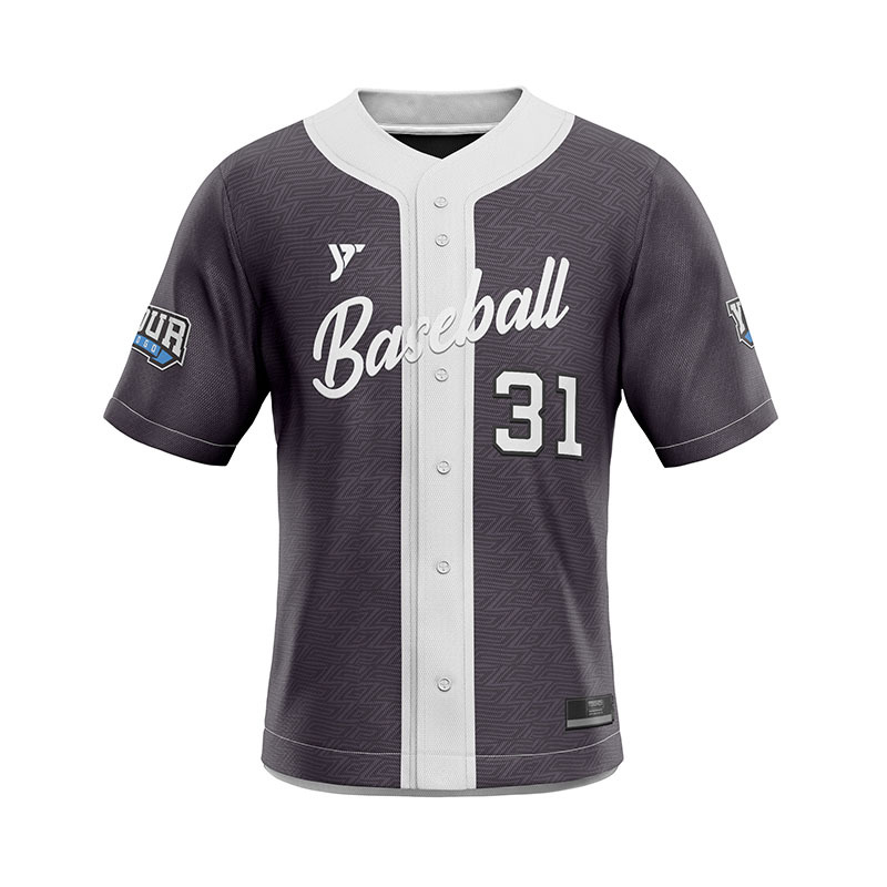 Classic Grey Baseball Jersey with Texture Classic Grey Baseball Jersey with Texture