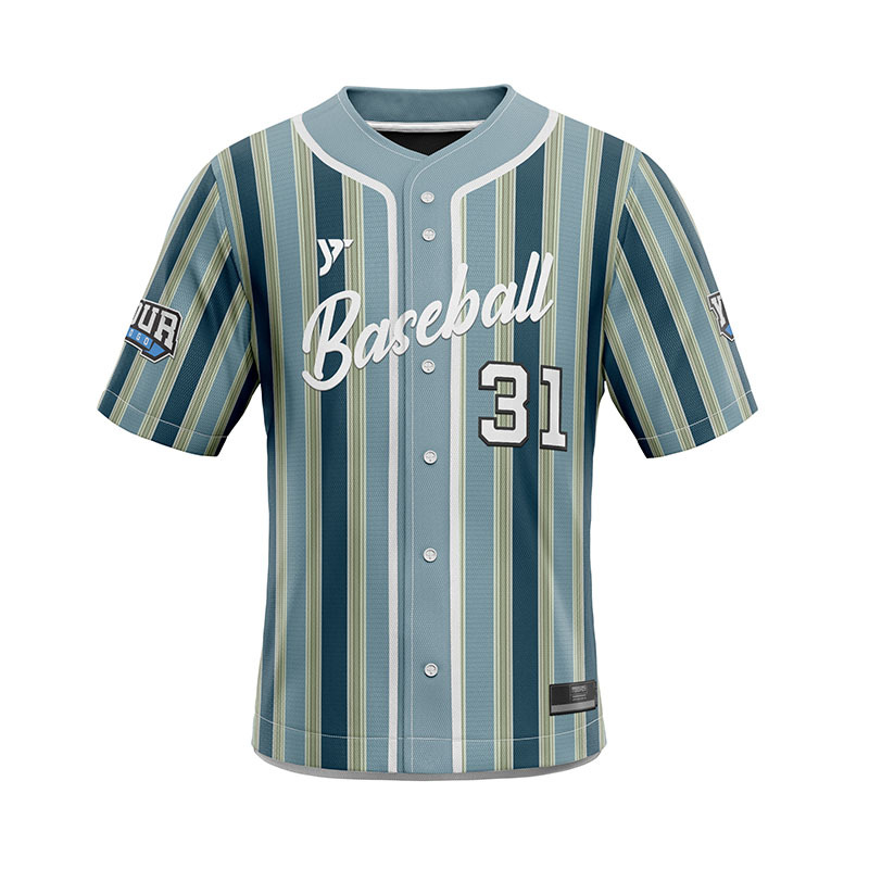 Classic Light Blue - Stripe Baseball Jersey Classic Light Blue - Stripe Baseball Jersey