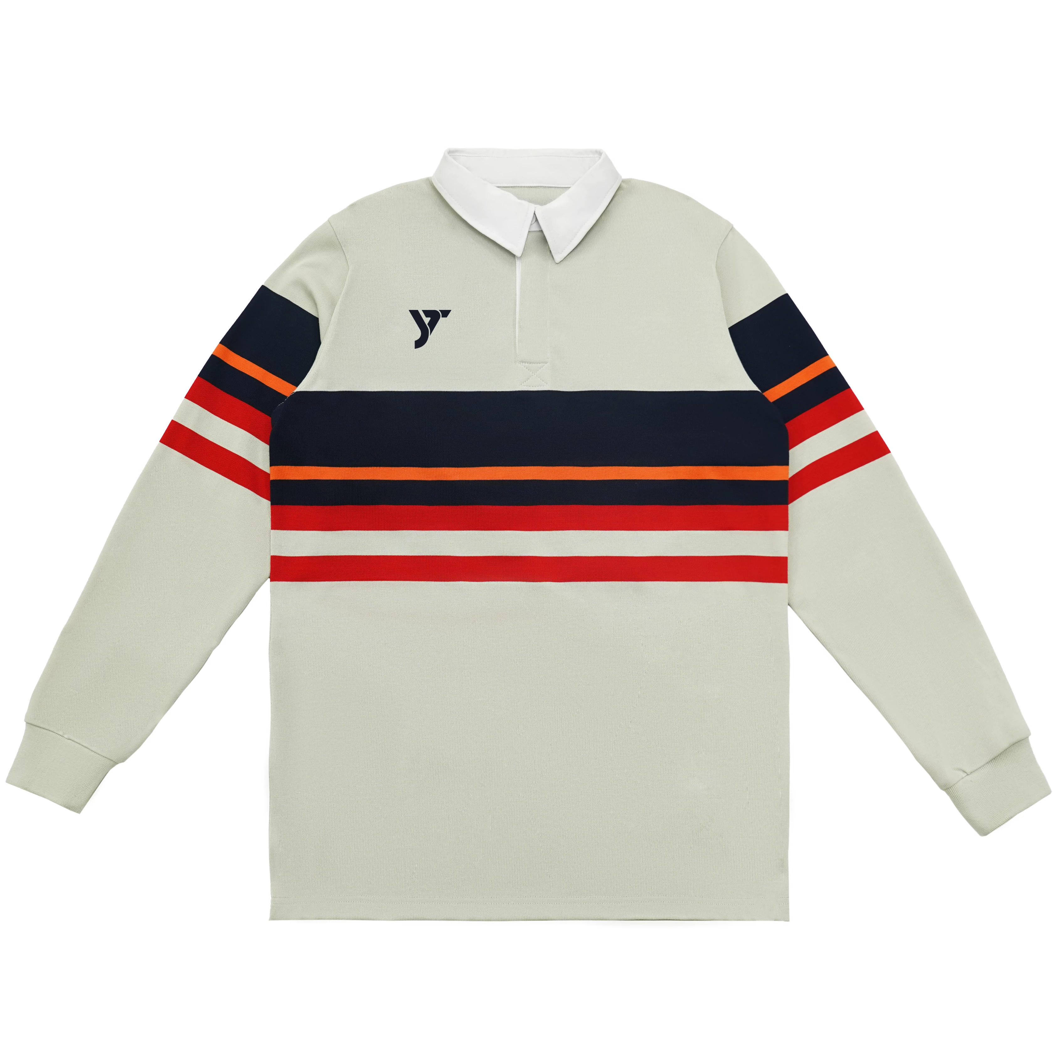 Cream Multi-Stripe Long Sleeve Rugby Shirt