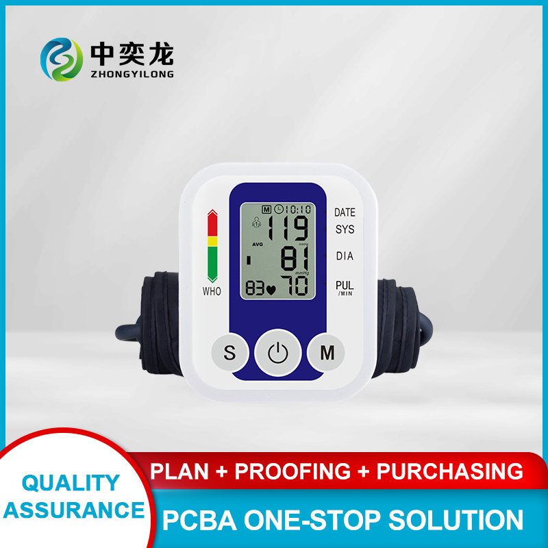 Blue and white blood pressure monitor