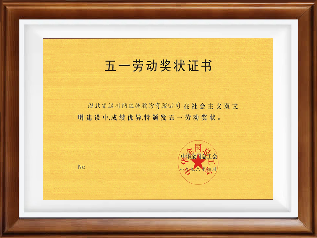 五一劳动奖状证书