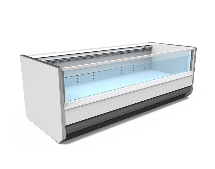 Horizontal single-island open freezer