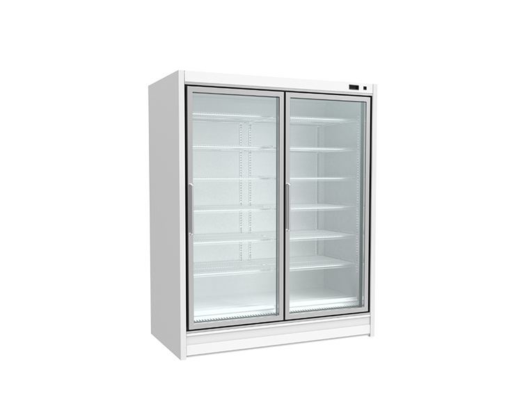 Split glass door display cabinet - wide and deep