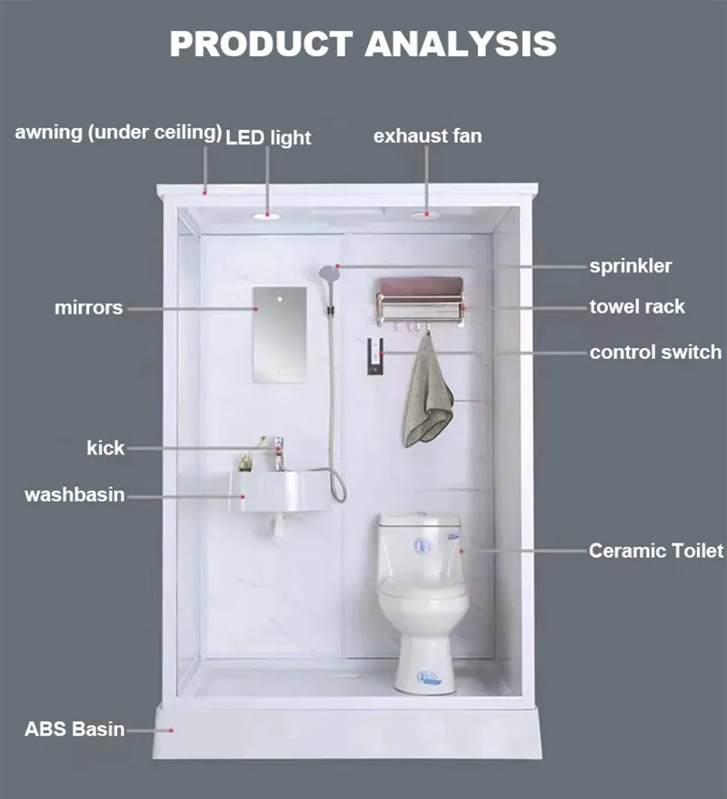 Portable modular bathroom Integrated bathroom integrated shower room Dry-wet separation integrated bathroom With toilet