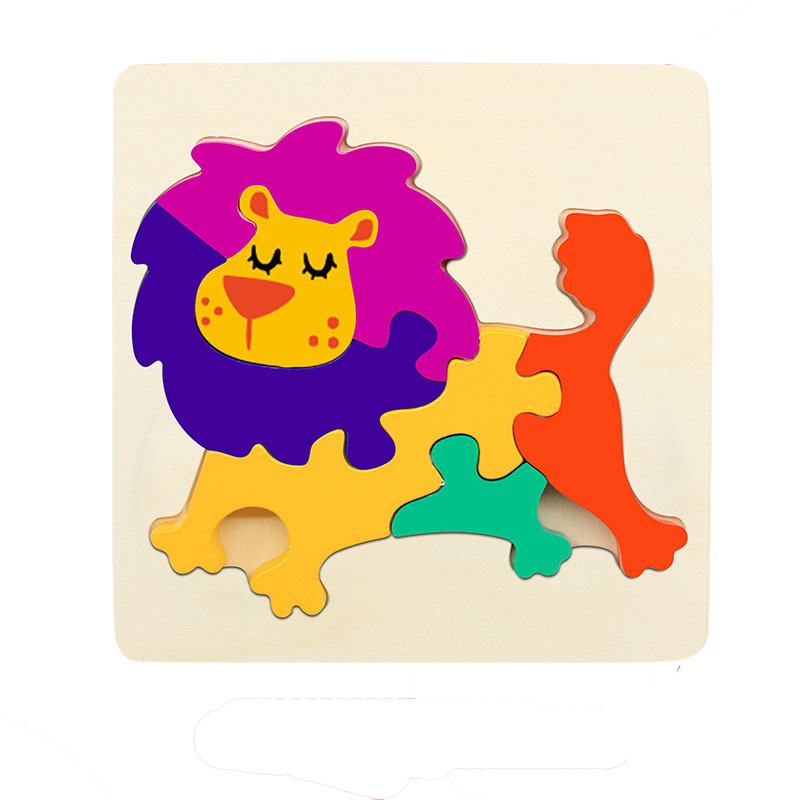 Promotional Popular 3D Wooden Cartoon Children Jigsaw Puzzle Wooden Puzzle Set Animals Shantou Toy
