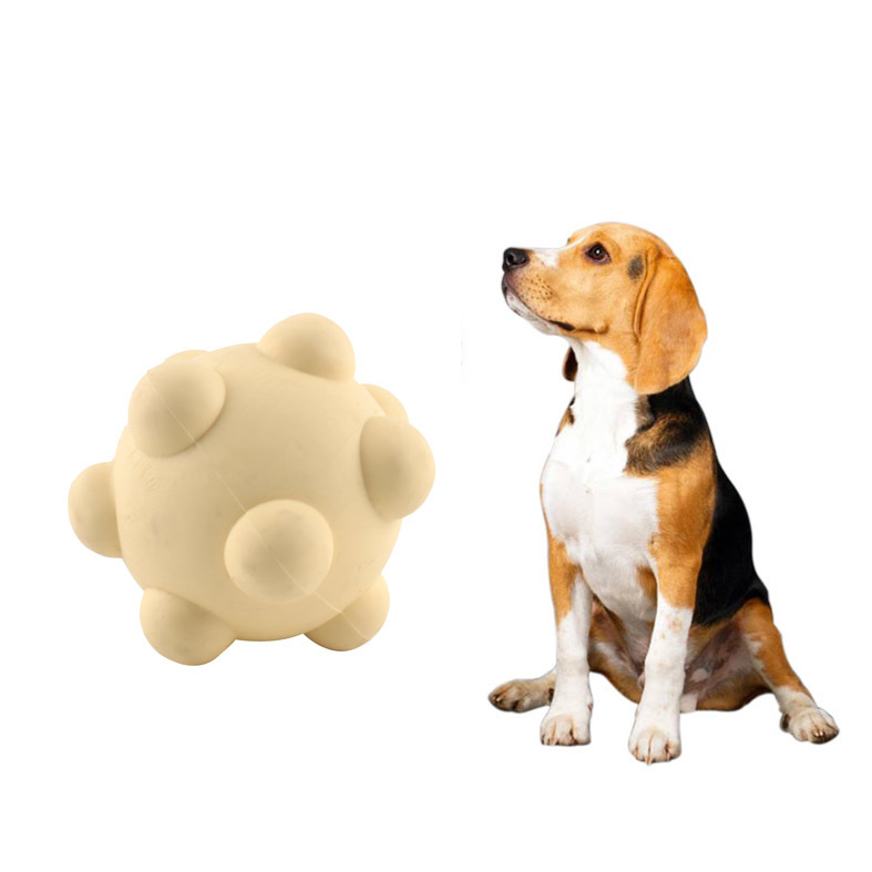 Durable Dog Chew Ball Natural Rubber Ball for Dog Training Chewing and Interactive Toy Clean Teeth
