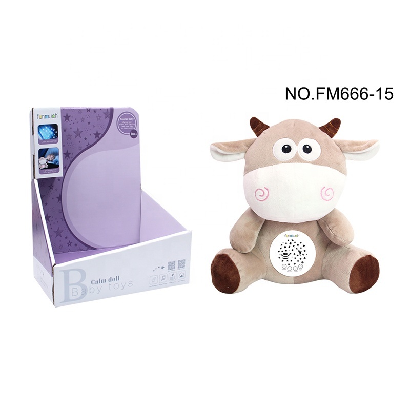 Cute Elephant Lion Zebra Tumbler Luminous Plush Toy with Music Shantou Toys Electronic Plush Toy