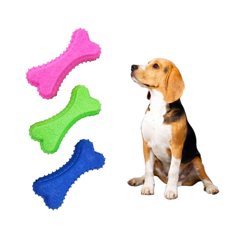 Durable Heart Shape Dog Chew Bone Natural Rubber Bone for Dog Training Chewing and Interactive Toy Clean Teeth