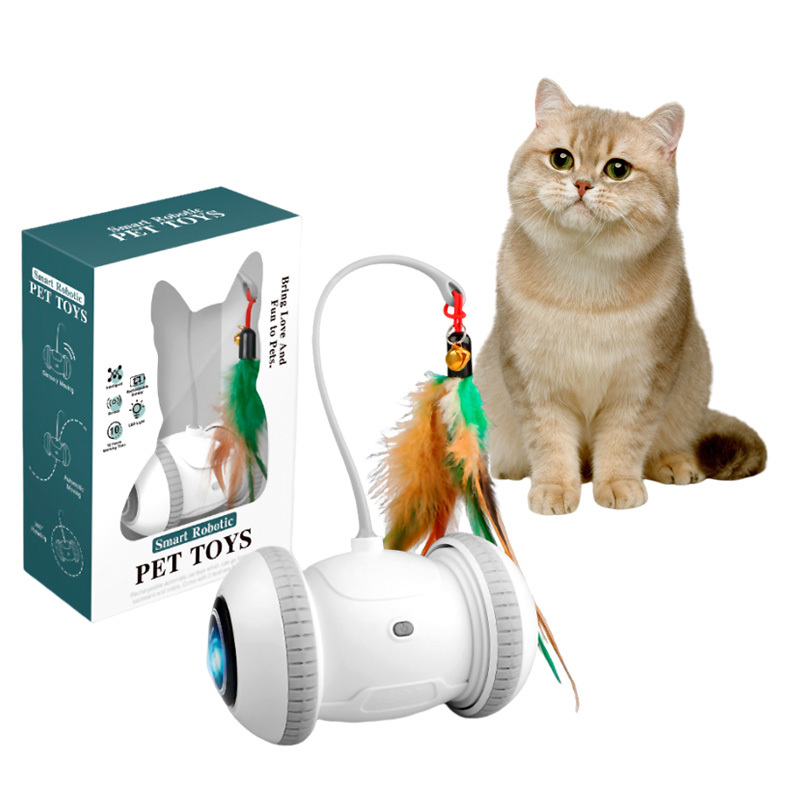 Smart Cat Pet Toys Intelligent Toy Cat Teaser Rechargeable Pet Toys Smart Robotic LED Light