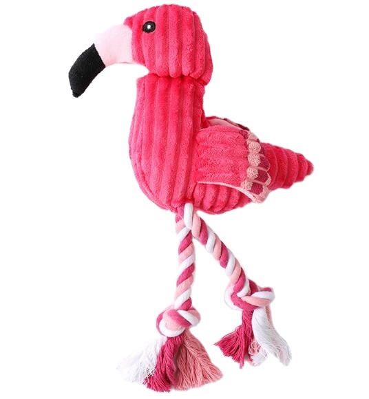 Dog Tug-of-war Toy Pet Vocal Plush Toy Pull Strip Flamingos Bite Resistant Interactive Artefact