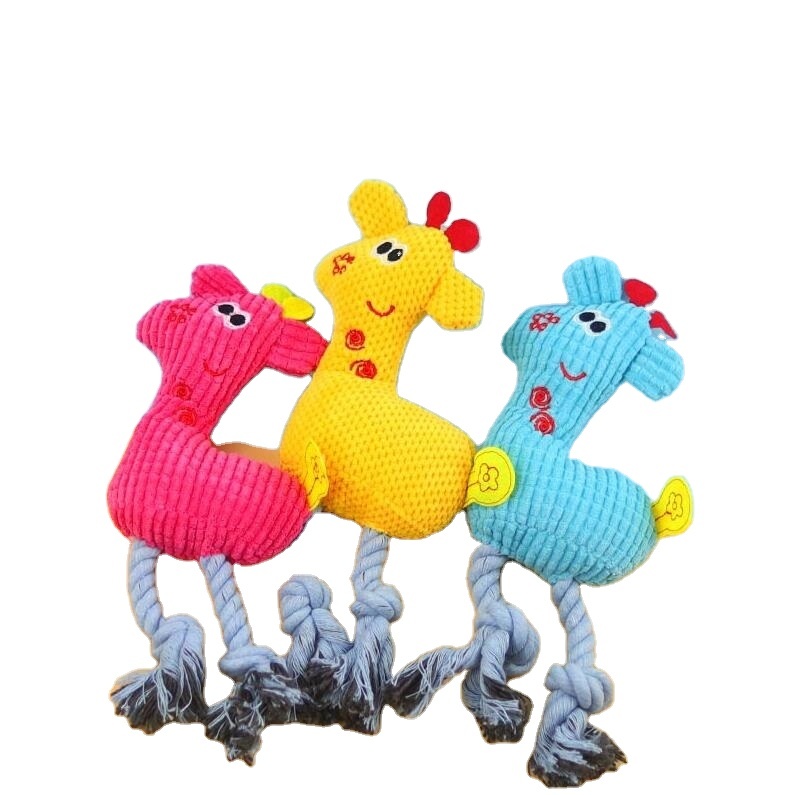 Pet Cotton Rope Plush Deer Toy Pet Sound Relief Teeth Dog Plush Knot Toy Supplies